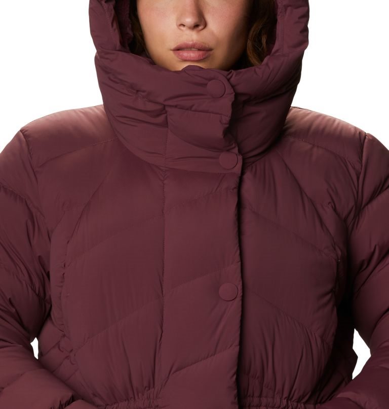 Women's Columbia Ember Springs Long Down Jackets Burgundy | Plus Size CA-S5L0C